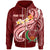 Pohnpei Custom Zip up Hoodie Pohnpei Seal Polynesian Patterns Plumeria Unisex Red - Polynesian Pride