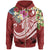 YAP Polynesian Zip up Hoodie Summer Plumeria (Red) Unisex Red - Polynesian Pride