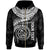 Polynesian Hawaii Custom Zip up Hoodie Maui Polynesian Waves (White) Unisex White - Polynesian Pride