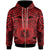 Polynesian Hawaii Zip up Hoodie Coat of Arm Hawaii & Polynesian Tattoo Red - Polynesian Pride