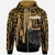 Pohnpei Zip up Hoodie Pohnpei Seal In Heartbeat Patterns Style (Gold) Unisex Gold - Polynesian Pride