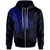 Niue Zip up Hoodie Polynesian Wings (Blue) Unisex Blue - Polynesian Pride