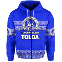 Tonga Tupou College Toloa Zip Hoodie Unisex Blue - Polynesian Pride