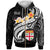 Fiji Zip up Hoodie Fiji Seal Polynesian Patterns Plumeria (Black) Unisex Black - Polynesian Pride