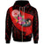 American Samoa Zip up Hoodie Polynesian Hook and Hibiscus (Red) Unisex Red - Polynesian Pride