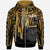 Tahiti Zip up Hoodie Tahiti Seal In Heartbeat Patterns Style (Gold) Unisex Gold - Polynesian Pride