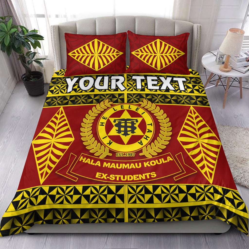 (Custom Personalised) Tonga High School Bedding Set - Tongan Pattern LT13 Red - Polynesian Pride