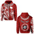 (Custom Text and Number) Rarotonga Cook Islands Hoodie Turtle and Map Style Red LT13 - Polynesian Pride