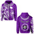 (Custom Text and Number) Rarotonga Cook Islands Hoodie Turtle and Map Style Purple LT13 - Polynesian Pride