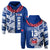 (Custom Text and Number) Toa Samoa Rugby Hoodie Siamupini Ula Fala Blue LT13 Zip Hoodie Blue - Polynesian Pride