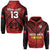 (Custom Text and Number) Tonga Rugby MMT Hoodie Ngatu Mate Maa Tonga Grunge LT13 Zip Hoodie Red - Polynesian Pride