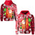 Custom Mele Kalikimaka Zip Hoodie Christmas Hawaii with Santa Claus LT13 Unisex Red - Polynesian Pride