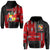 Custom Tonga Zip Hoodie Tongan Pattern Mix Polynesian LT13 Unisex Red - Polynesian Pride