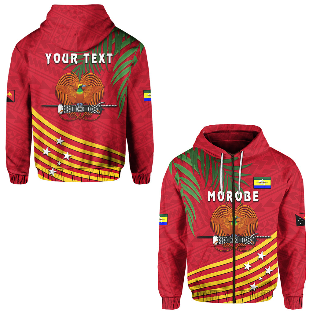 Custom Morobe Province Zip Hoodie Coconut PNG LT13 Unisex Red - Polynesian Pride