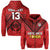 (Custom Text and Number) Tonga Rugby MMT Hoodie Ngatu Mate Maa Tonga Simple LT13 Zip Hoodie Red - Polynesian Pride