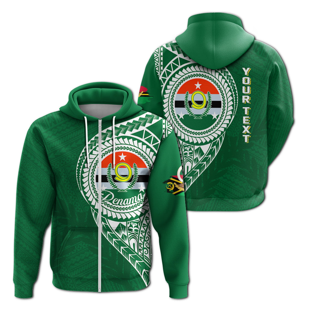 Custom Vanuatu Penama Province Zip up Hoodie Penama Emblem LT7 - Polynesian Pride