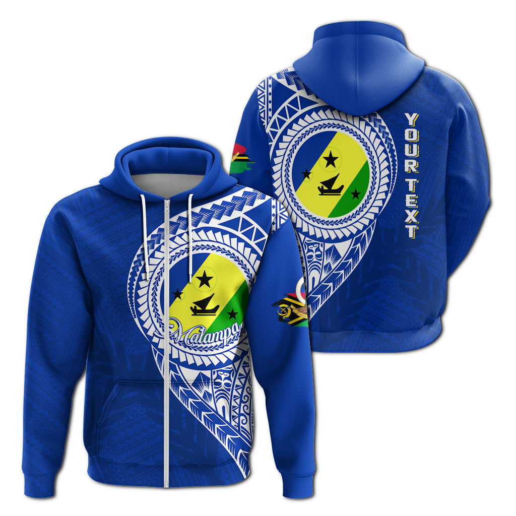 Custom Vanuatu Malampa Province Zip up Hoodie Malampa Emblem LT7 - Polynesian Pride