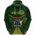 Cook Islands Zip Hoodie Polynesian Tattoo Seashore Unisex Green - Polynesian Pride