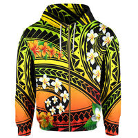 Hawaii Plumeria Polynesian Hoodie Zip Hope AH - Polynesian Pride