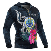 Federated States of Micronesia Zip up Hoodie Tropical Flower - Polynesian Pride