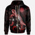 Marshall Islands Polynesian Zip up Hoodie Turtle With Blooming Hibiscus Red - Polynesian Pride