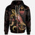 Guam Polynesian Zip up Hoodie Turtle With Blooming Hibiscus Gold Unisex Gold - Polynesian Pride