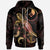 Yap Polynesian Zip up Hoodie Turtle With Blooming Hibiscus Gold Unisex Gold - Polynesian Pride