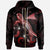 Tokelau Polynesian Zip up Hoodie Turtle With Blooming Hibiscus Red Unisex Red - Polynesian Pride