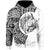 Polynesian Zip up Hoodie Go Fishing Unisex White - Polynesian Pride