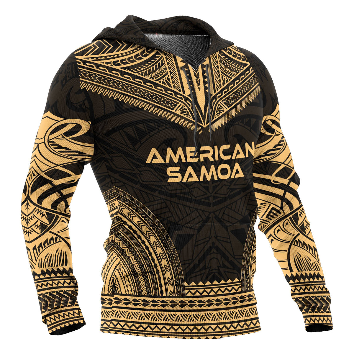 American Samoa Polynesian Chief Hoodie Gold Version - Polynesian Pride