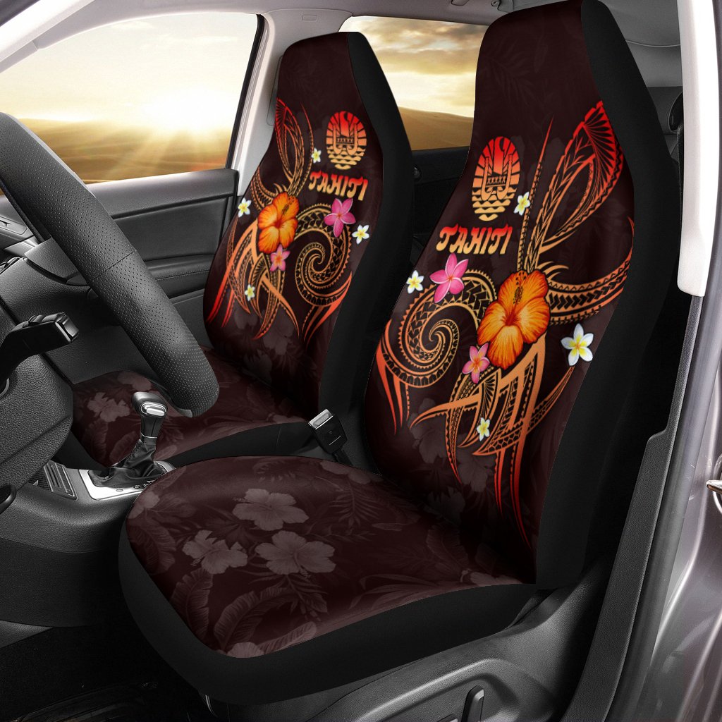 Polynesian Tahiti Car Seat Covers - Legend of Tahiti (Red) Universal Fit Red - Polynesian Pride