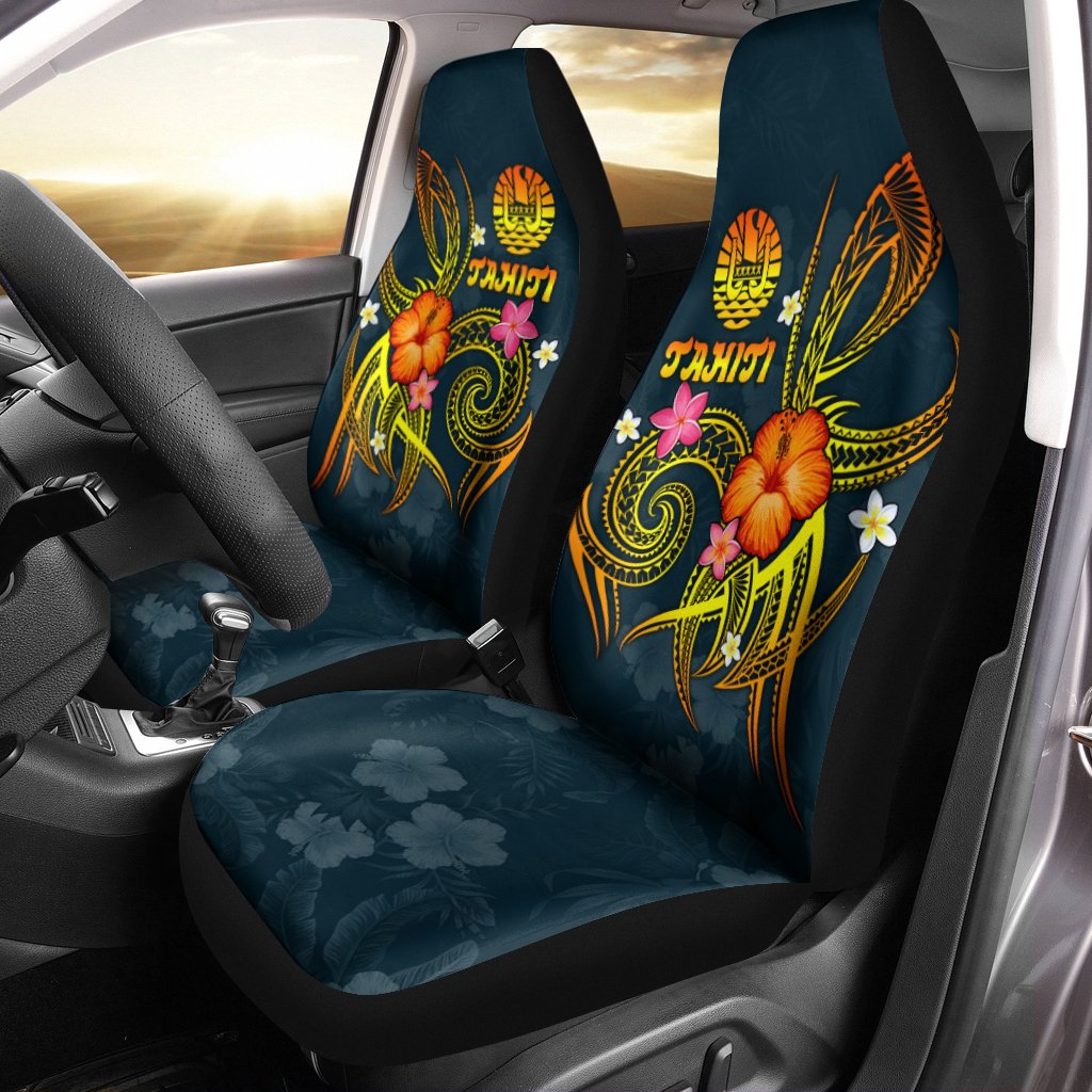 Polynesian Tahiti Car Seat Covers - Legend of Tahiti (Blue) Universal Fit Blue - Polynesian Pride