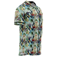 Hawaii Seamless Tropical Flower Plant And Leaf Baseball Jersey - Polynesian Pride