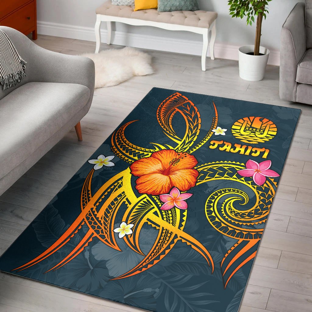 Polynesian Tahiti Area Rug - Legend of Tahiti (Blue) Blue - Polynesian Pride