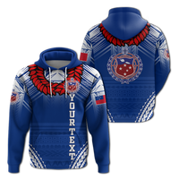 Custom Toa Samoa Rugby Ula Fala Art Hoodie LT12 Hoodie Blue - Polynesian Pride