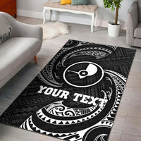 Yap Micronesia Custom Personalised Area Rug - White Tribal Wave White - Polynesian Pride