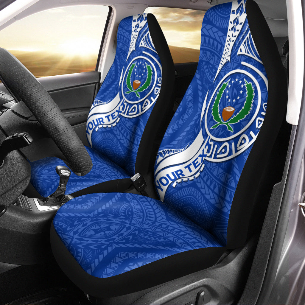 (Custom Personalised) Pohnpei Car Seat Covers - Micronesia Pride Blue - LT12 Universal Fit Blue - Polynesian Pride