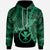 Polynesian Hawaii Custom Hoodie Tribal Wave Tattoo Green Unisex Green - Polynesian Pride