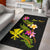 Hawaii Polynesian Custom Personalised Area Rug - Plumeria Tribal Black - Polynesian Pride