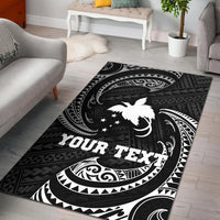 Papua New Guinea Polynesian Custom Personalised Area Rug - White Tribal Wave White - Polynesian Pride