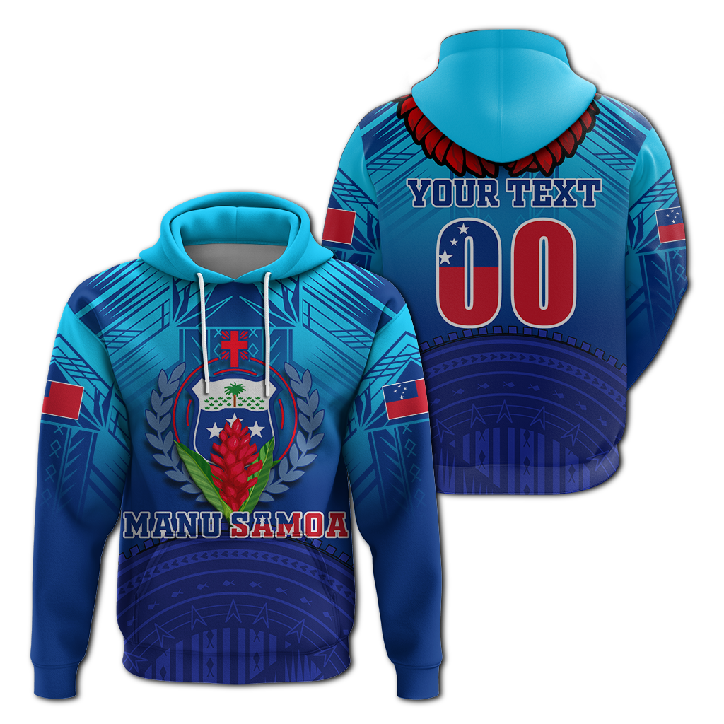 Custom Manu Samoa Legend Hoodie LT12 Hoodie Blue - Polynesian Pride