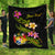 Tonga Polynesian Custom Personalised Quilt - Plumeria Tribal Black - Polynesian Pride