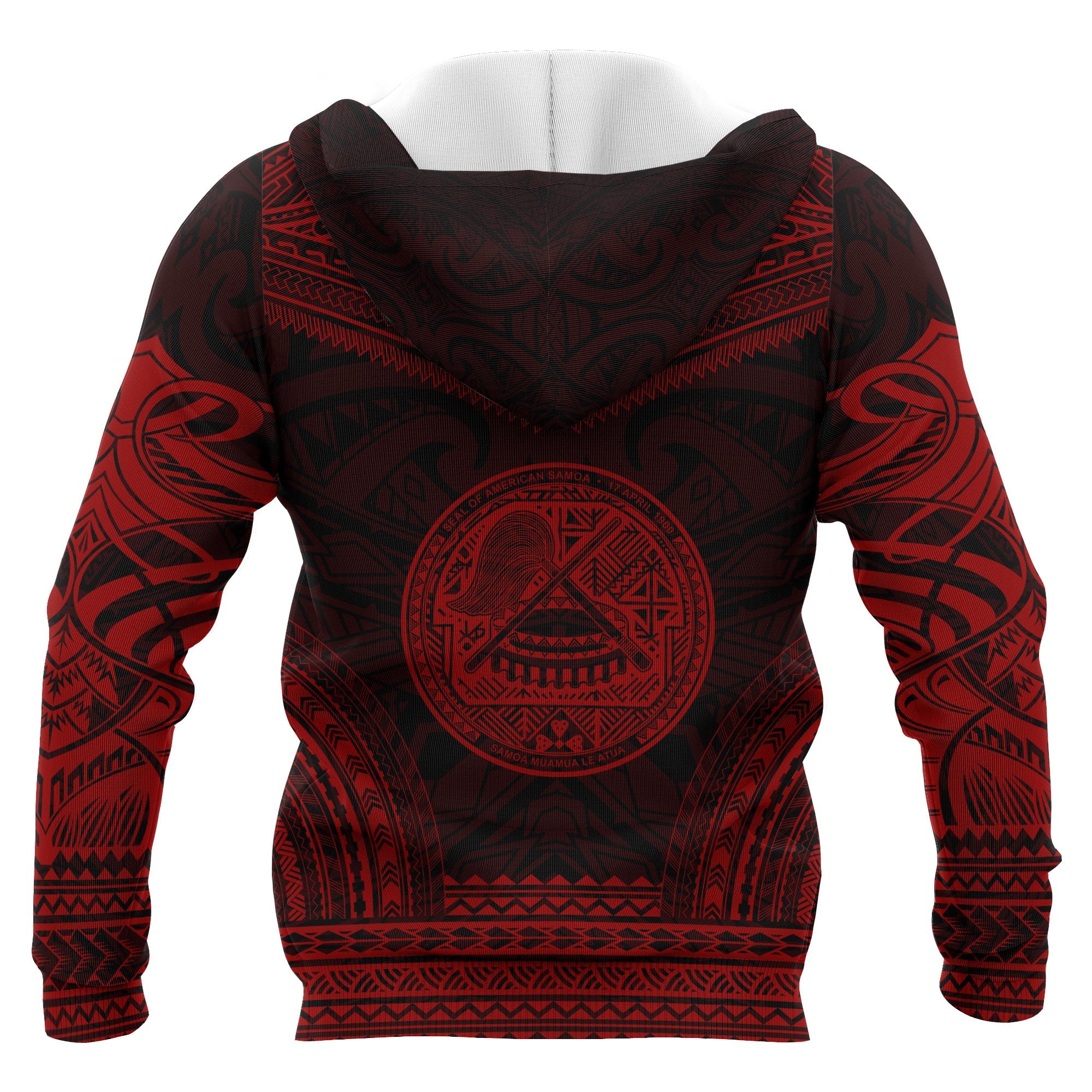 American Samoa Polynesian Chief Custom Zip up Hoodie Red Version Unisex Red - Polynesian Pride