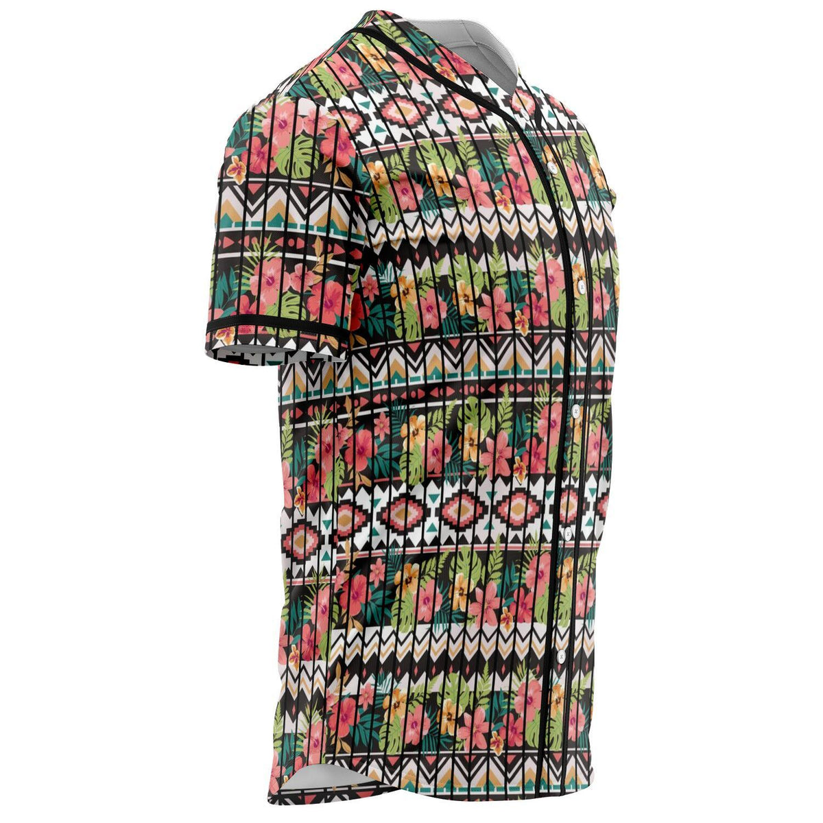 Hawaii Hibiscus Ethnic Mix Tropical Flower Baseball Jersey - Polynesian Pride