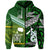 New Zealand Cook Islands Zip Hoodie Maori and Polynesian Together Green LT8 - Polynesian Pride