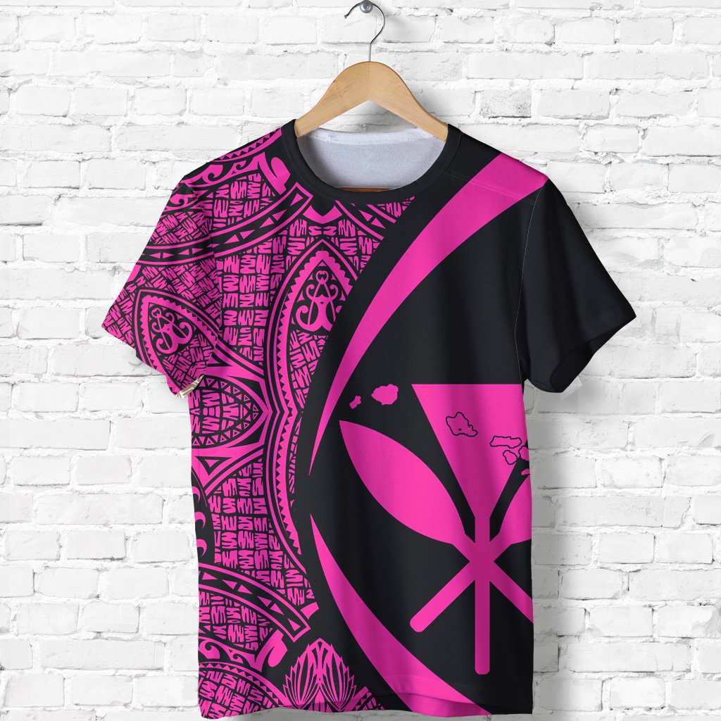 Kanaka Hawaii Map Pink Polynesian T shirt Circle Style Unisex Pink - Polynesian Pride