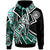 American Samoa Hoodie Tribal Flower Special Pattern Green Color Unisex Green - Polynesian Pride