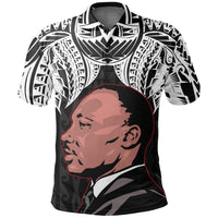 American Samoa Polo Shirt Martin Luther King Jr. Unisex Black - Polynesian Pride