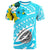 American Samoa T Shirt Polynesian Pattern Aquamarine Stone Color Unisex Blue - Polynesian Pride