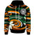 American Samoa Hoodie Vortex Style Unisex Green Orange - Polynesian Pride